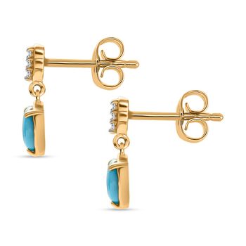 D'Joy AA Sleeping Beauty T&uuml;rkis und Zirkon Ohrringe - 0,45 ct.