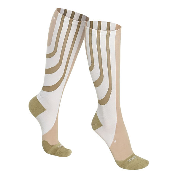 SANKOM Kompressionskniestr&uuml;mpfe, Wei&szlig; und Beige&nbsp; image number 4