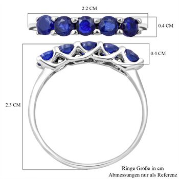 Rubin, nat&uuml;rlicher Chromdiopsid und Masaola Saphir 3er-Ringset, 925 Silber platiniert ca. 6.25 ct