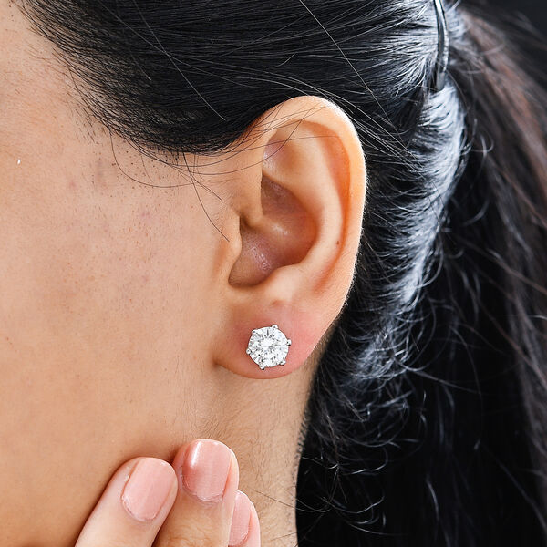 Moissanit Ohrringe, 925 Silber rhodiniert - 3,48 ct. image number 3