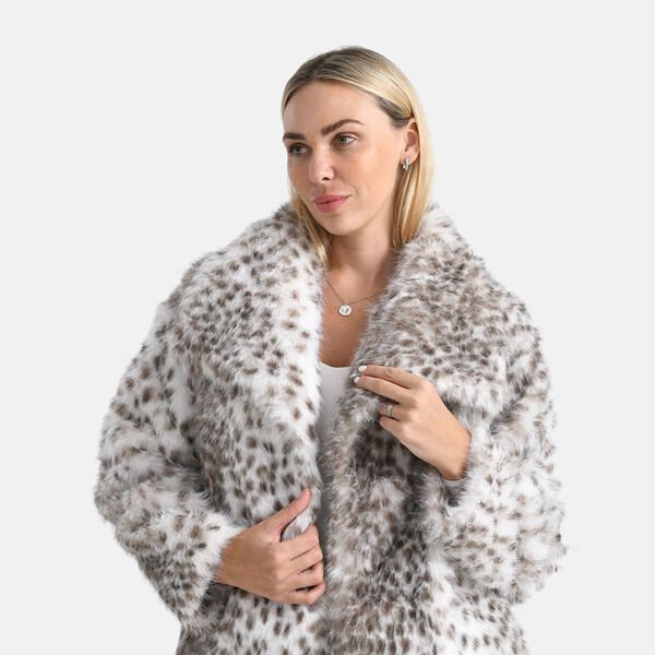 LA MAREY Signature - Kurzjacke aus Webpelz mit Leopardenmuster, Einheitsgröße, Beige image number 5