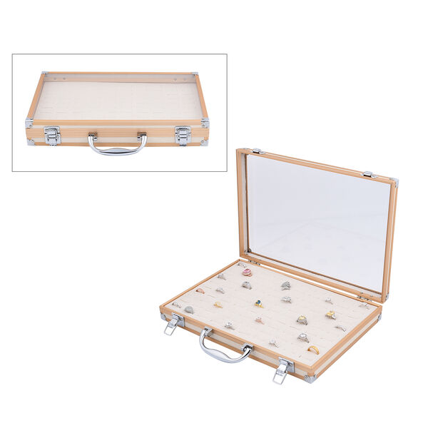 100-Ring Koffer aus Aluminium mit anlaufresistentem Bezug, Elfenbein image number 0