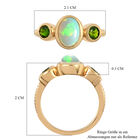 Natürlicher, äthiopischer Opal und Chromdiopsid-Ring, 925 Silber vergoldet  ca. 1,38 ct image number 6