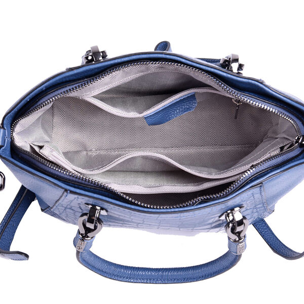 Crossbody-Tasche aus 100% Leder, Blau&nbsp; image number 4