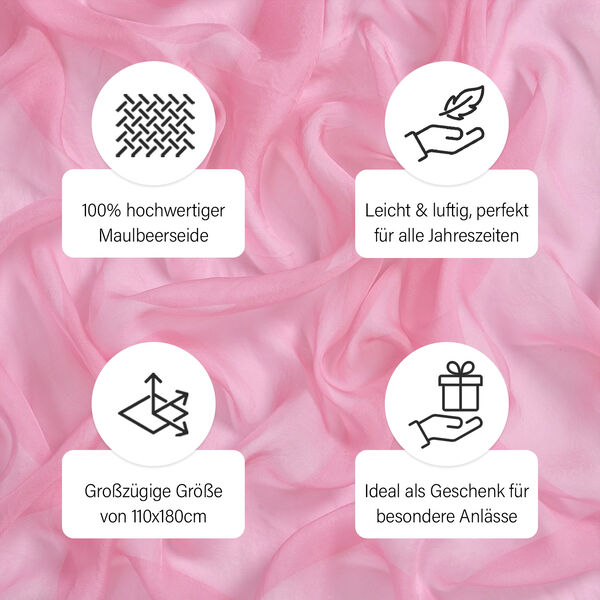 LA MAREY Chiffon Schal aus Seide, Lila image number 4