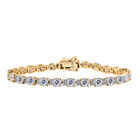 D’joy 100 Facetten Moissanit Armband ca. 19 cm 925 Silber 750 Gelbgold Vermeil ca. 12.83 ct