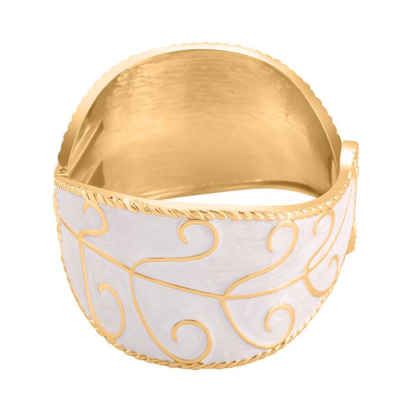 Wei&szlig;er Kristall Armreif ca. 18 cm Legierung emailliert image number 3