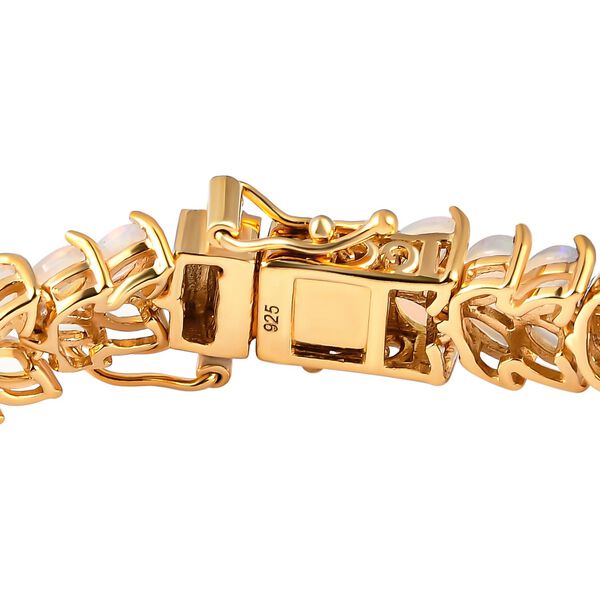 Nat&uuml;rliches, &auml;thiopisches Welo Opal-Armband, 925 Silber vergoldet, 9,86 ct. image number 4