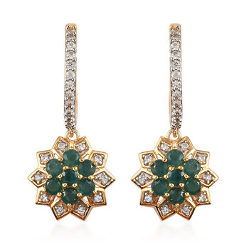 Grandidierit und Zirkon Ohrringe 925 Silber vergoldet ca. 1,52 ct