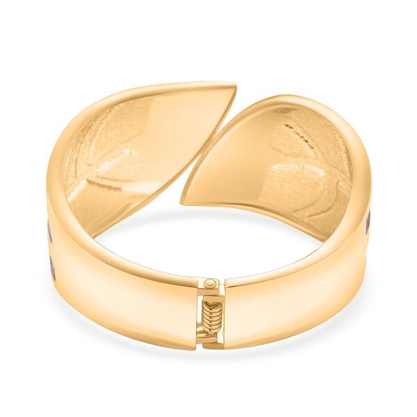 Emaille-Armband in Grau mit goldfarbenem Blattmuster, ca. 17 cm image number 6