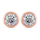 LUSTRO STELLA - Weißer Zirkonia Ohrringe 925 Silber Roségold Vermeil ca. 2.30 ct