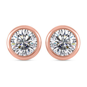 LUSTRO STELLA - Weißer Zirkonia Ohrringe 925 Silber Roségold Vermeil ca. 2.30 ct