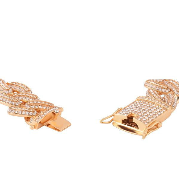 Weißes Kristall-Armband ca. 19 cm  Std Gelb image number 2