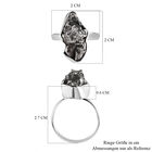 Handgearbeiteter Meteorit-Ring, 925 Silber (Größe 16.00) ca. 21,30 ct image number 6