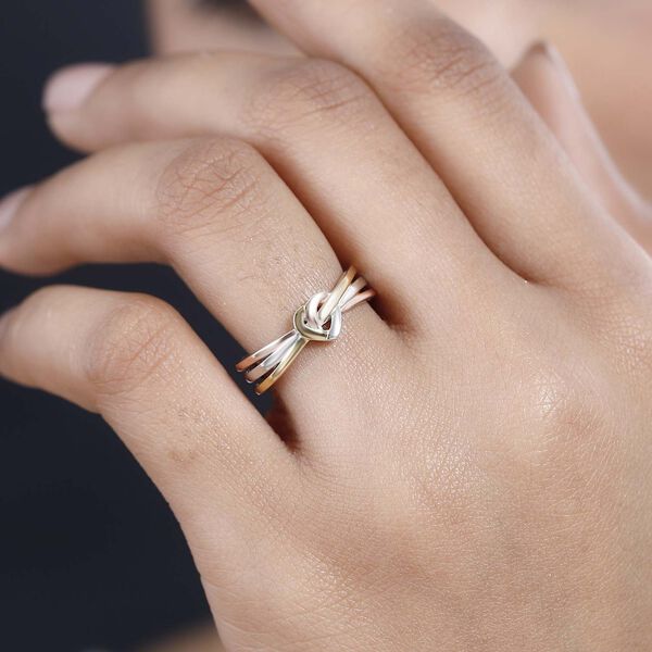GP Amore Kollektion - Tricolor Herzknoten Ring image number 3