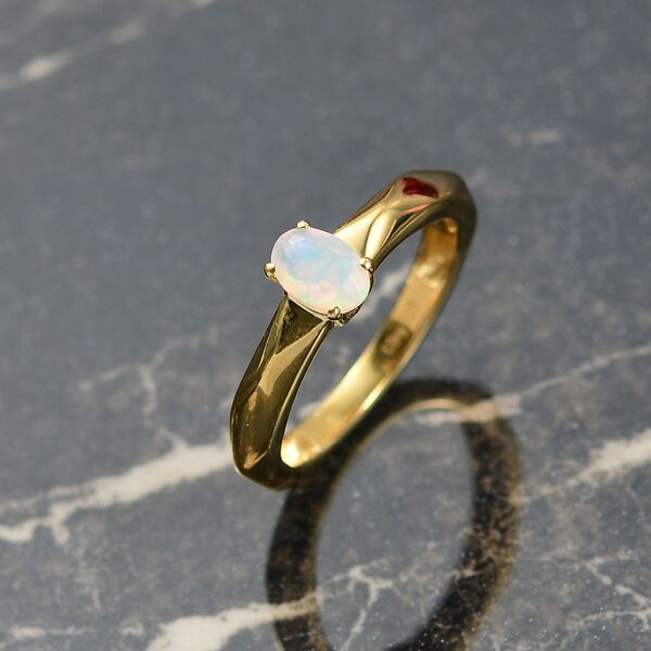 D'Joy natürlicher, äthiopischer Welo Opal Ring, 925 Silber vergoldet - 0,30 ct. image number 2