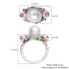 Weißer Südsee Perlen und rosa Perlmutt Ring, 925 Silber rhodiniert (Größe 16.00) ca. 0.57 ct image number 6