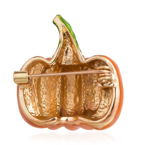 Weiße Kristall Kürbis-Brosche image number 4