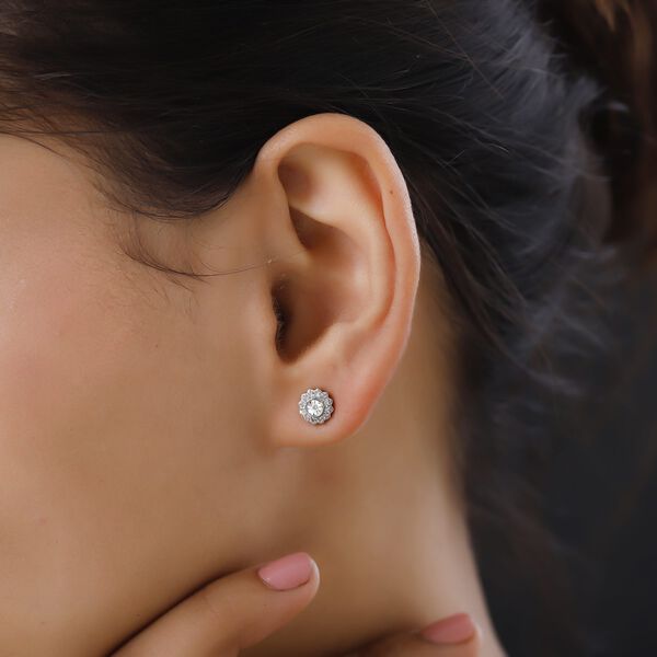 Diamant Ohrstecker, 925 Silber platiniert ca. 0.11 ct image number 3