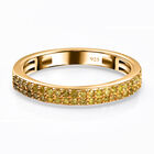 Gelber Diamant Ring, 925 Silber Gelbgold Vermeil, (Größe 20.00) ca. 0.25 ct
