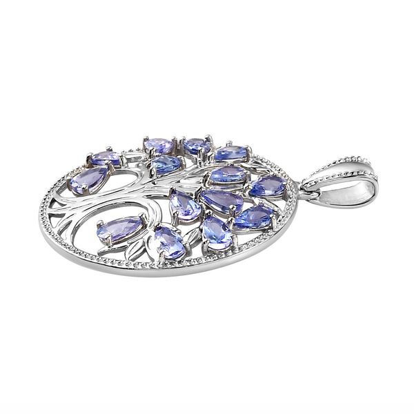 Tansanit Lebensbaum-Anh&auml;nger in Silber 3,21 Ct image number 4