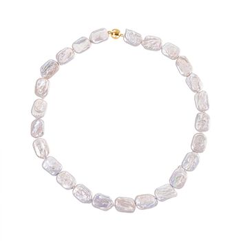 D'Joy wei&szlig;e Keshi Perle 50cm Halskette