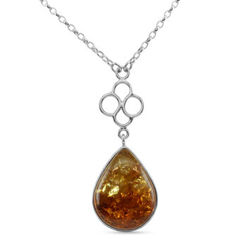 Nat&uuml;rlicher Baltischer Bernstein Halskette ca. 45 cm 925 Silber