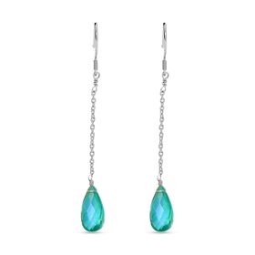 Pfau Quarz Triplette Ohrringe 925 Silber rhodiniert ca. 10,00 ct.