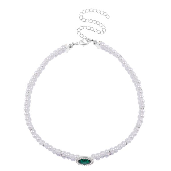 2er Set - Neongr&uuml;ne Kristall Halskette image number 5