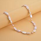 Weiße Biwa-Perle und lila Süßwasser Perlen-Halskette, 50 cm - 217 ct. image number 1