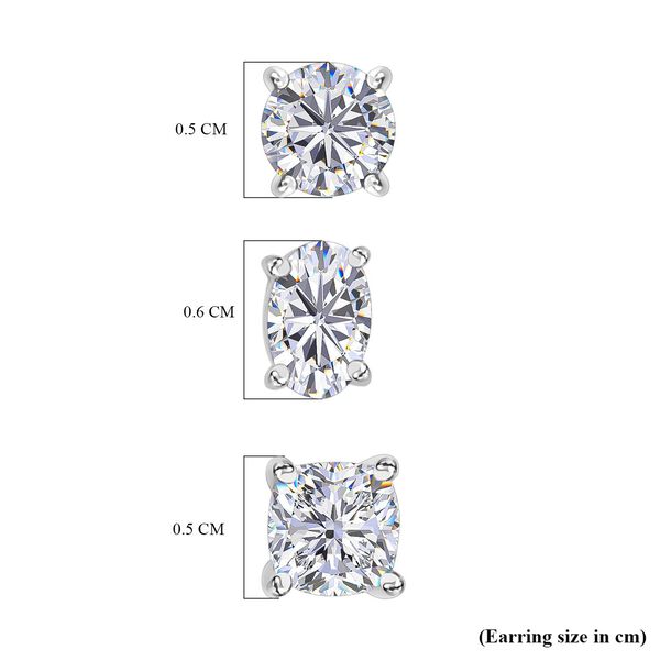 3er-Set Moissanit Ohrstecker - 2,82 ct. image number 5