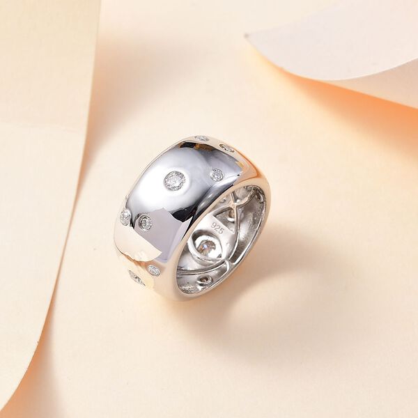 Moissanit Ring, 925 Silber rhodiniert image number 2