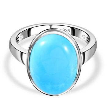 Amerikanischer, nat&uuml;rlicher, Sleeping Beauty T&uuml;rkis Ring 925 Silber platiniert (Gr&ouml;&szlig;e 17.00) ca. 6.71 ct