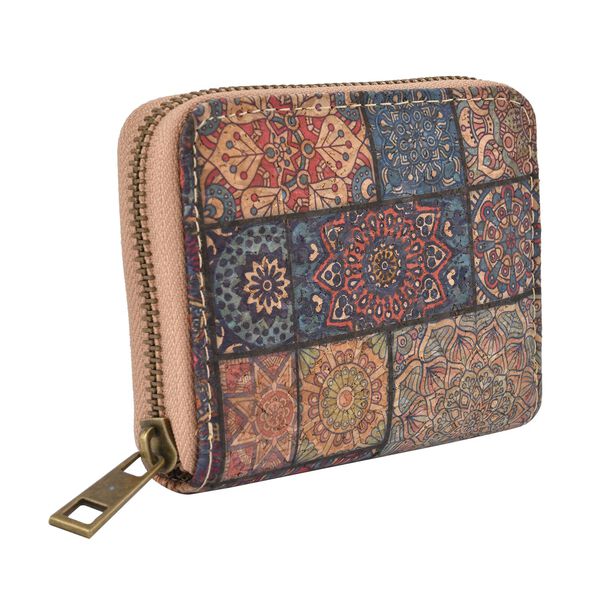 Umweltfreundliche Geldbörse aus Naturkork mit RFID Schutz, Mandala image number 2