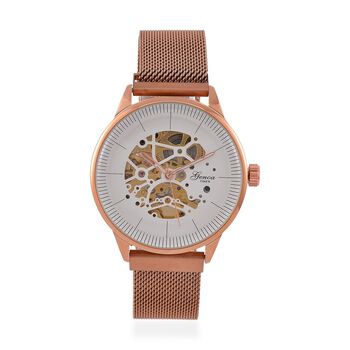 GENOA Automatik Mechanische Uhr mit Sonnenschein-Hohlzifferblatt und Automatischem Uhrwerk, rosefarben