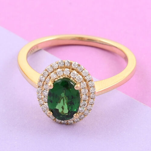 ILIANA AAA Tsavorit Granat und SI GH Diamant Ring- 1,05 ct. image number 1