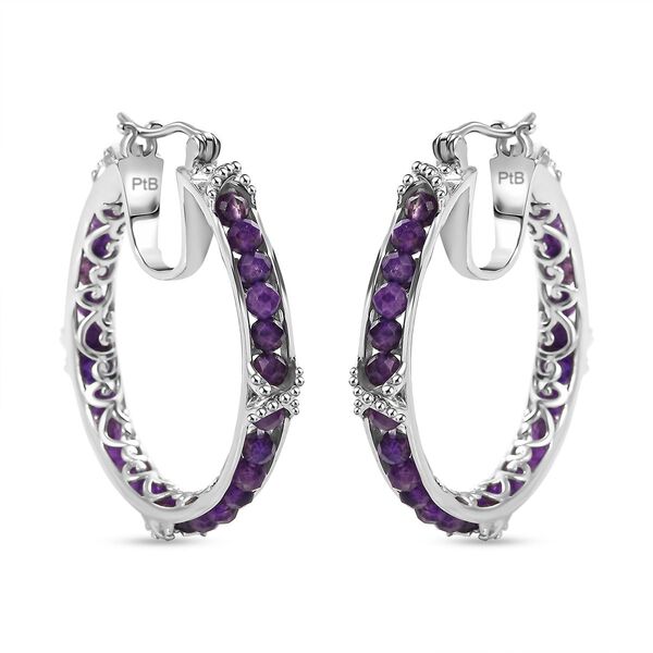 Afrikanische Amethyst Creolen - 15,71 ct. image number 4