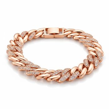 Wei&szlig;er Zirkonia Armband ca. 18.5 cm Nickelfreies Messing, ros&eacute;farben