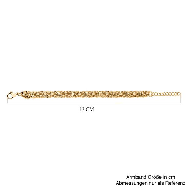 Byzantinische K&ouml;nigsarmband, 316L Edelstahl , ca. 19 cm mit 3.75 cm extender, ca. 38.00g, Goldfarben image number 6