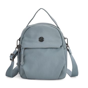 Nylon Crossbody Tasche in Blau mit Rei&szlig;verschluss