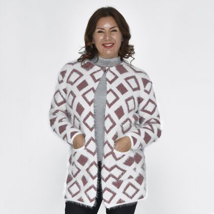 TAMSY: Comfort Cardigan mit 2 Taschen, Rot