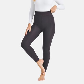 Thermo-Leggings mit Fleecefutter, Braun, Gr&ouml;&szlig;e S/M