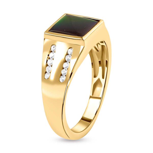 Ammolit und wei&szlig;er Zirkon-Ring - 2,29 ct. image number 5