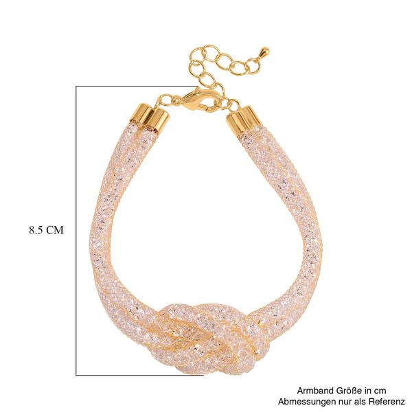 Wei&szlig;er Kristall Armband ca. 20 cm Reines Messing image number 4