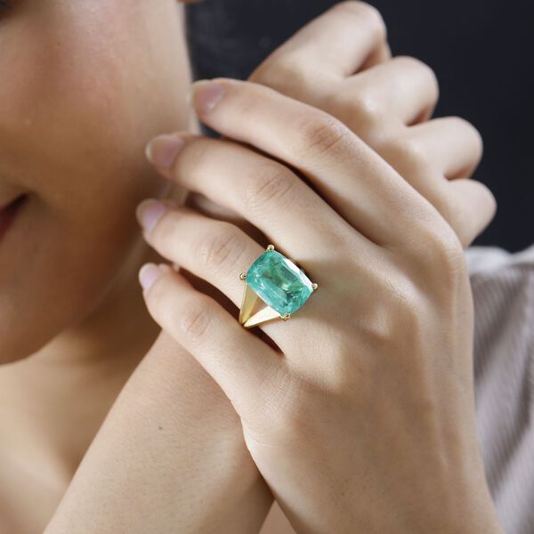 Smaragd Triplett Quarz Ring - 13,50 ct. image number 3