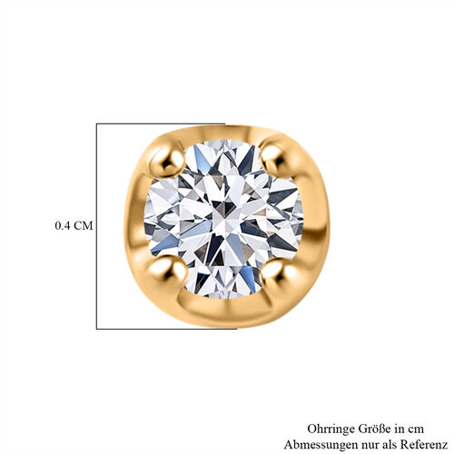 LUXURIANT DIAMOND- SGL zertifizierte SI-GH Labor Diamant Ohrringe in 375 Gelbgold - 0,28 ct. image number 4