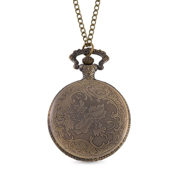 STRADA Rehmuster Antikbronze-Taschenuhr - mit japanischem PC21S-Uhrwerk und wasserresistenter 78 cm ca. 47,00g image number 5