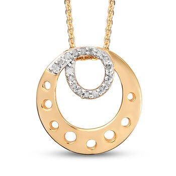 Diamant-Anh&auml;nger mit Kette, 50 cm, 925 Silber Gelbgold Vermeil ca. 0,20 ct