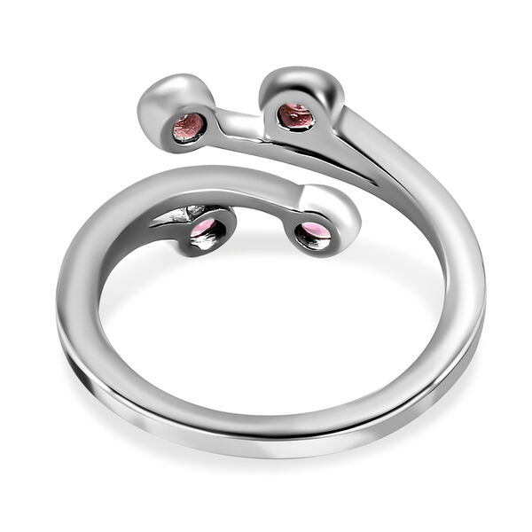 Rosa Turmalin Bypass Ring 925 Silber platiniert  ca. 0,38 ct image number 6