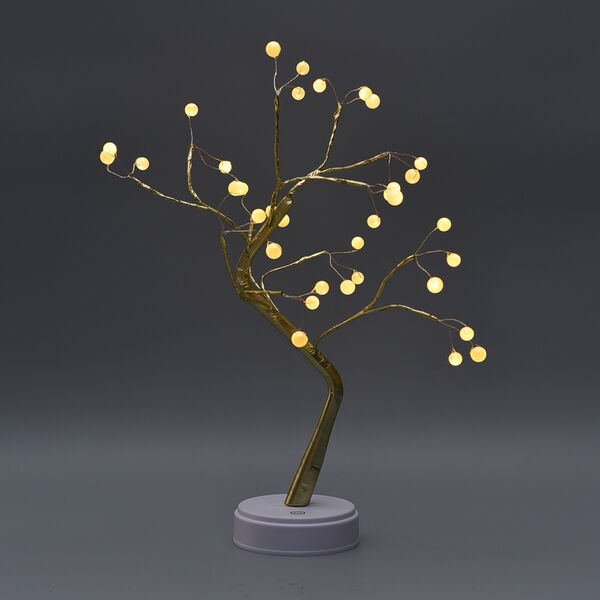 Warmwei&szlig;e 36 LED Baum Lampe, Gr&ouml;&szlig;e 50 cm, 3xAA (nicht inkl.), Gold und Wei&szlig; image number 2